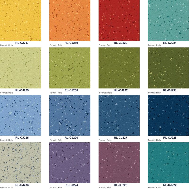 एंटी बैक्टीरियल रबर फर्श शीट रेले फर्श 2 मिमी-10 मिमी सादा / उभरा बनावट