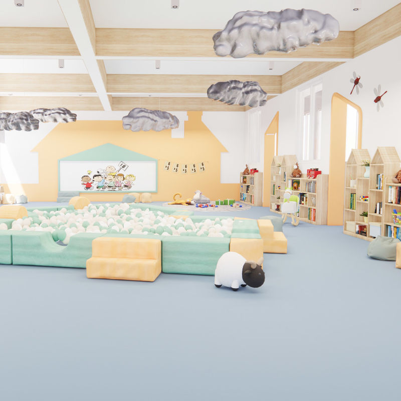 विभेदक फर्श पीवीसी फर्श आसान रखरखाव कम से कम डिजाइन के साथ वाणिज्यिक स्थानों के लिए उच्च दाग प्रतिरोध