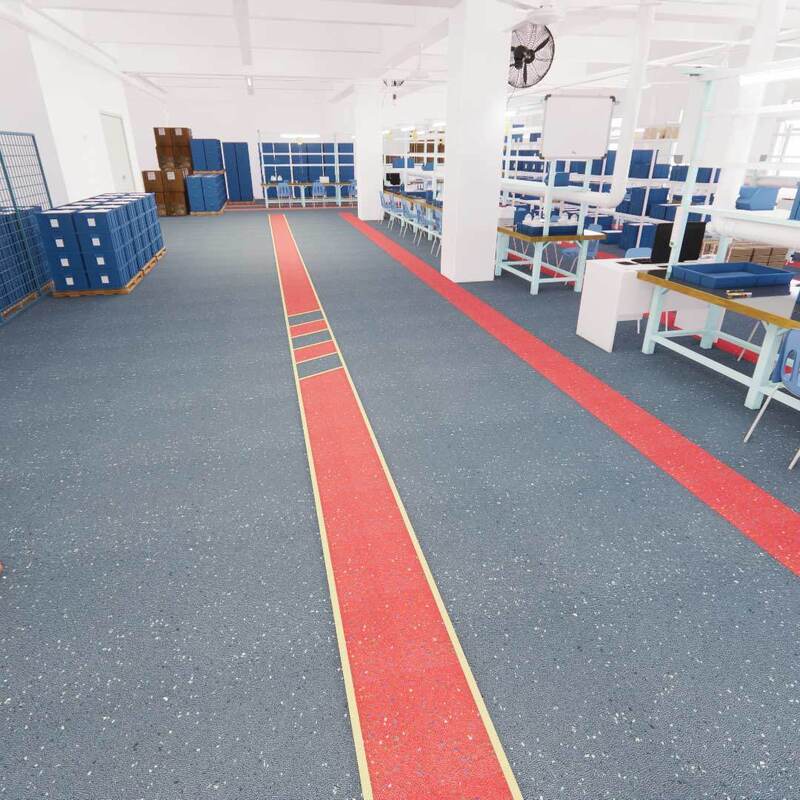 रेले धूल मुक्त कार्बोरुंडम सुरक्षा फर्श (स्वच्छ क्षेत्र पहनने-विरोधी-स्लिप-अग्निरोधी पर्यावरण के अनुकूल)