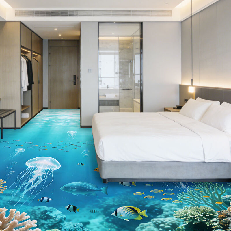 थीम रूम के लिए प्रीमियम कस्टम इमेज 3 डी सजावटी फर्श